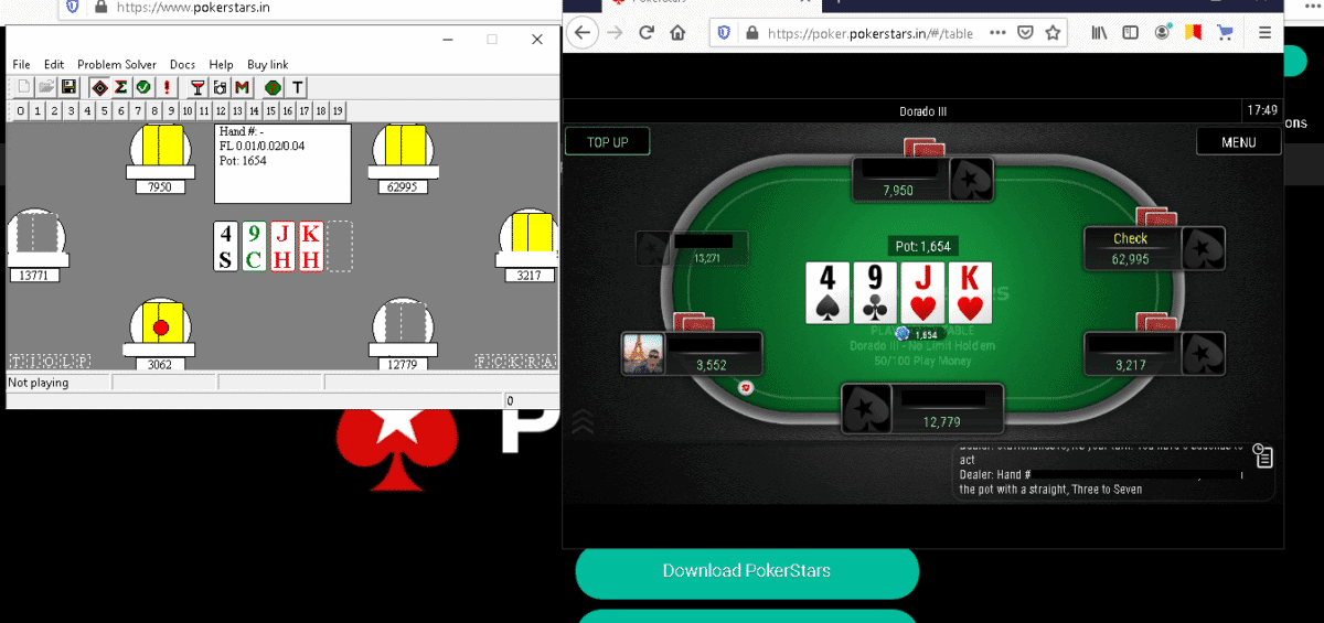 Robot is playing poker stars.